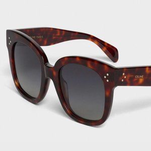 OVERSIZED CELINE SUNGLASSES ACETATE WITH POLARIZED LENSES RED HAVANA TORTOISE